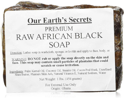 

Our Earth's Secrets Raw African Black Soap, 1 lb.(200 g)