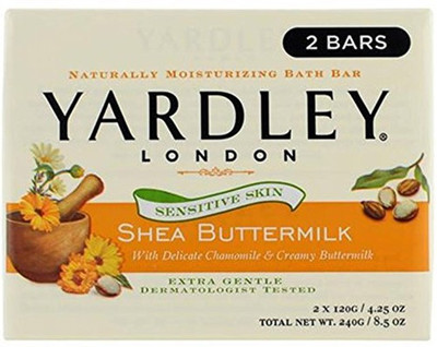 

Yardley London Shea Buttermilk Sensitive Skin Naturally Moisturizing Bath Bar, 4.25 ounce, 2 Count(200 g)