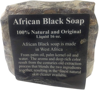 

afrimports Black Soap Raw African Soap, 100% Organic Pure, 1 lb.(200 g)
