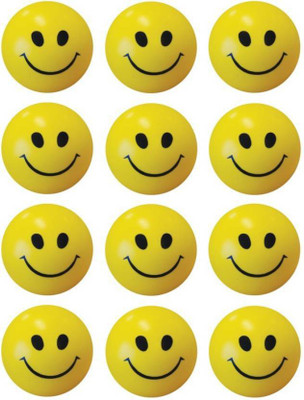 

KIDZIAN smiley balls set of 12 pc. Squeeze Balls Soft Toys car Decoration - 7 cm(Yellow)