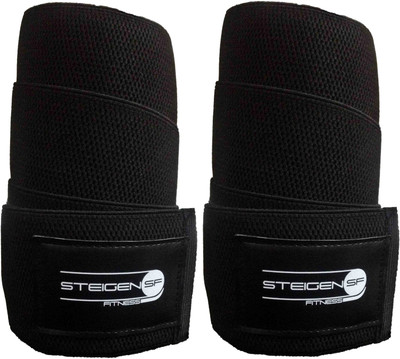 

STEIGEN FITNESS Knee Wrap / Knee Support-Length 2 Meters (78 inches).(Black)- 1 Pair Knee Support (, Black