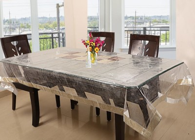 KUBER INDUSTRIES Embroidered 6 Seater Table Cover(Transparent, PVC (Polyvinyl Chloride))