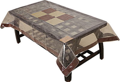 KUBER INDUSTRIES Self Design 4 Seater Table Cover(White, PVC (Polyvinyl Chloride))