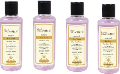 

Khadi Organique KhadiOrganique Pure rose water skin toner -Pack of 4(400 ml)