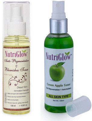 

NutriGlow PACK OF 2(GREEN APPLE TONER+ANTI-PIGMENTATION TONER)(120 ml)