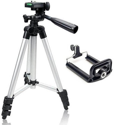

STOCKHAWKERS 3110 Portable & Foldable Camera Mobile Tripod(Silver, Supports Up to 1500)