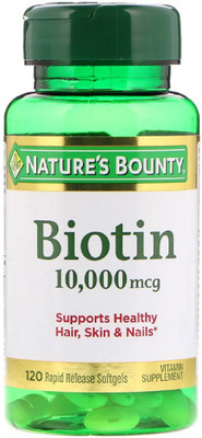

Nature's Bounty Nature's Bounty, Biotin, 10,000 mcg, 120 Rapid Release Softgels(120 No)