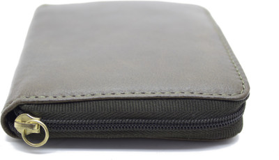 

flex boom Men Grey Genuine Leather Wallet(6 Card Slots), Gery
