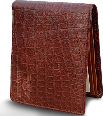 

Oaks Wood Men Brown Genuine Leather Wallet(8 Card Slots)