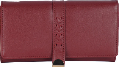 

Butterflies Women Maroon Artificial Leather Wallet(10 Card Slots)