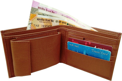 WENZEST Men Tan Artificial Leather Wallet(10 Card Slots)