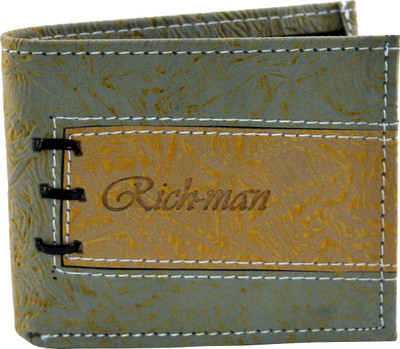 

SS Men Multicolor Artificial Leather Wallet(4 Card Slots), Grey