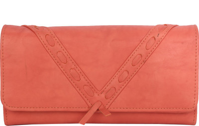 

Butterflies Women Pink Artificial Leather Wallet(6 Card Slots), Dark peach