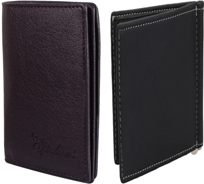 

Lady bar Men Multicolor Genuine Leather Card Holder(18 Card Slots), Black;brown