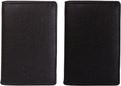 

Lady bar Men Multicolor Genuine Leather Card Holder(24 Card Slots), Black;brown
