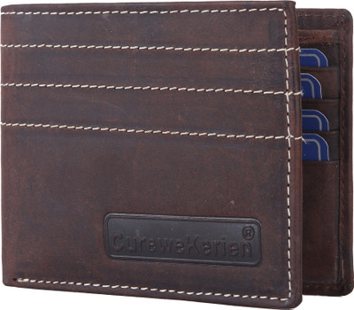 

Curewe Kerien Men Brown Genuine Leather Wallet(12 Card Slots), Vintage brown