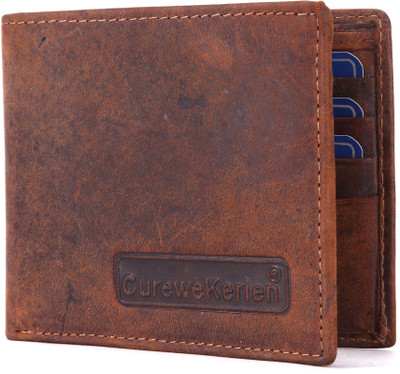 

Curewe Kerien Men Tan Genuine Leather Wallet(12 Card Slots), Vintage tan