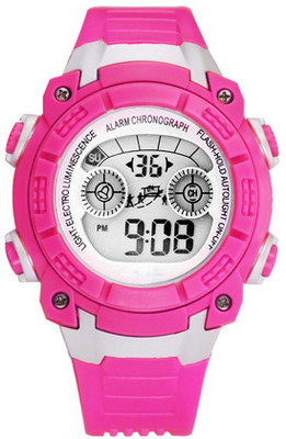 Time Up M@ingrui Waterproof ,Alarm Function, Stopwatch & Seven Light Display Digital Watch  - For Girls