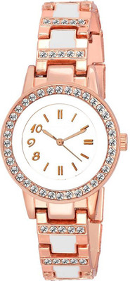 

TWiT New Edition Stylish Artist Designer RoseGold-White Chain Bracelet Analog Watch For Girls & Women Watch - For Women