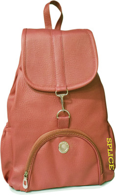 

SPLICE PU Leather Backpack School Bag Student Backpack Women Travel bag 6 Backpack(Tan)