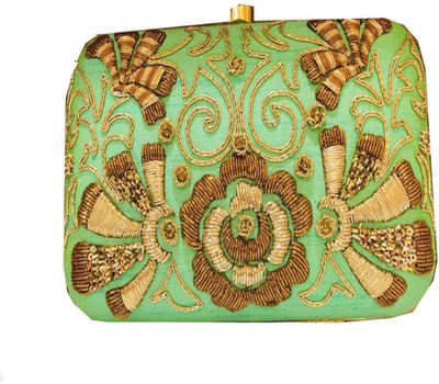 

Craftbazaar Party Green Clutch