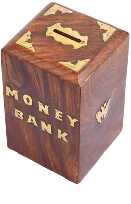 Phirkcraft Wooden Decorative Coin Bank(Brown)