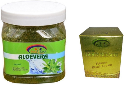 

Pink Root ALOEVERA SCRUB 500ML WITH GOLD BLEACH 50G(Set of 2)
