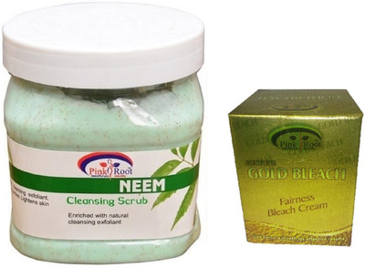 

Pink Root NEEM SCRUB 500ML WITH GOLD BLEACH 50G(Set of 2)