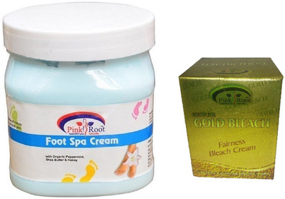

Pink Root FOOT SPA CREAM 500ML WITH GOLD BLEACH 50G(Set of 2)