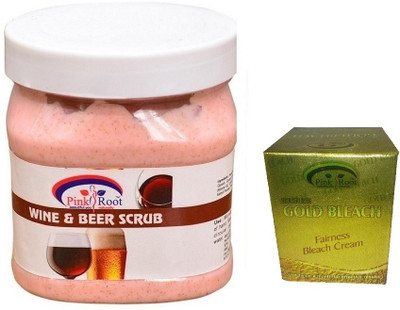 

Pink Root WINE BEER SCRUB 500ML WITH GOLD BLEACH 50G(Set of 2)