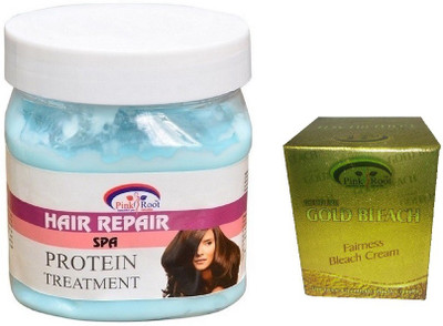 

Pink Root HAIR SPA CREAM 500ML WITH GOLD BLEACH 50G(Set of 2)