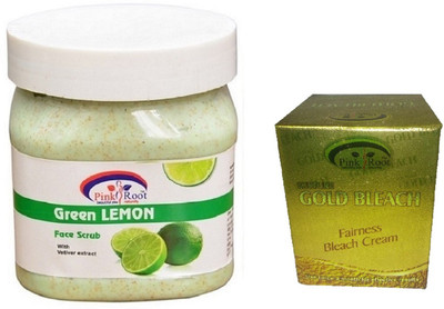 

Pink Root GREEN LEMON SCRUB 500ML WITH GOLD BLEACH 50G(Set of 2)