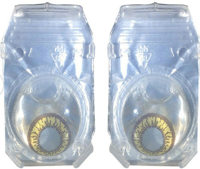 

Soft Eye hazel color contact lens 1 pair with case and solution Monthly Contact Lens(0.0, hazel, Pack of 2)