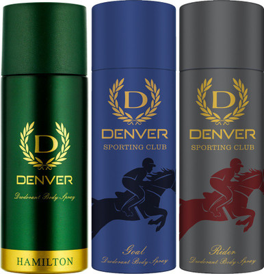 

Denver Hamilton, Rider & Goal Combo Deodorant Spray - For Men(495 ml, Pack of 3)