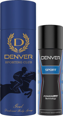 

Denver Goal 165 Ml & Sports Nano 50 ml Deodorant Spray - For Men(215 ml, Pack of 2)