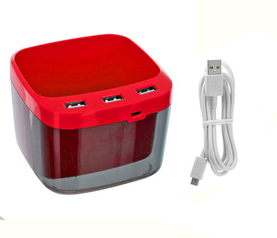 

BOXO 1 Compartments Plastic Usb Pen Holder(Red)