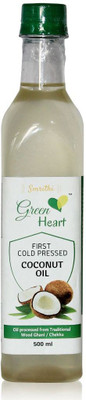 

green heart wood cold pressed Coconut Oil Plastic Bottle(500 ml)
