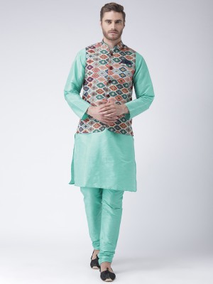 Hangup Men Kurta Pyjama Ethnic Jacket Set