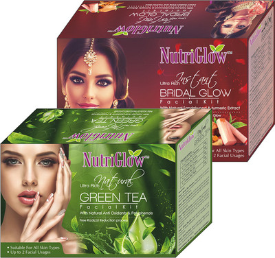 

NutriGlow Natural Ultra Rich Green Tea Facial Kit and Instant Bridal Glow Pack of 2 250 g