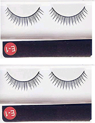 

sweetpea Imported Black Natural Thick Long False Eyelashes with Adhesive (Set of 2 Pair) (E-1)(Pack of 2)