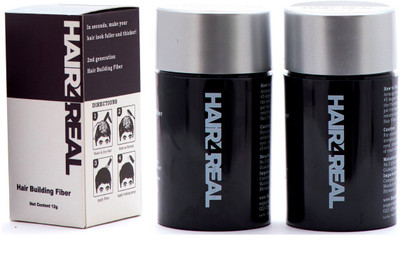 Hair4Real Hair Building Fibers (24g, Black) 24g_Blk Medium Hair Volumizer Hair Fibers(24 g)