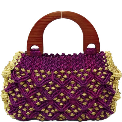 

RITA'S Hand-held Bag(Purple, Gold), Gold;purple