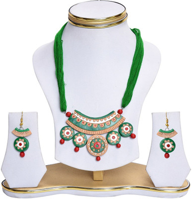 Rai Collection Terracotta Green Jewellery Set(Pack of 1)