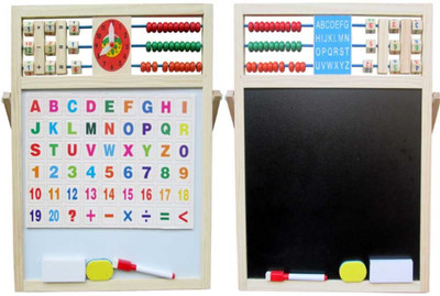 

Miss & Chief 2 in 1 Wooden Multipurpose Drawing & Writing Board with Abacus Clock Features(Multicolor)