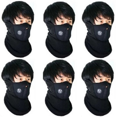

mra fashion Half Face Mask Dust Proof black mask 6 pcs Half Face Mask Dust Proof Bike Riding Mask Anti Pollution Mask Neck Warmer With Filter Mask and Respirator