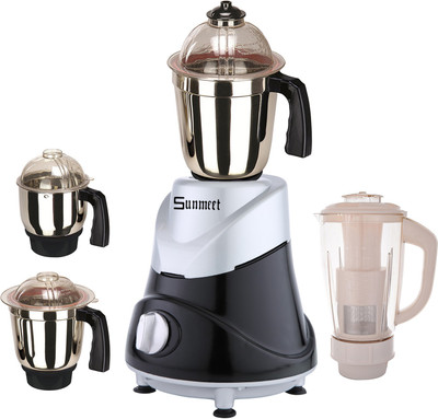

Sunmeet SM_600W_ButMet-SlvBlk_4JIV_MG18-MA 600 Juicer Mixer Grinder(Silver Black, 4 Jars)
