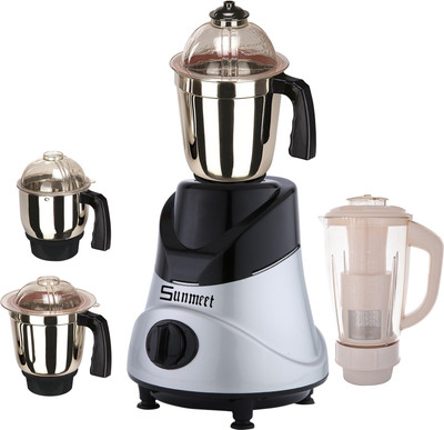 

Sunmeet SM_750W_ButMet-BlkSlv_4JIV_MG18-MA 750 Juicer Mixer Grinder(Black Silver, 4 Jars)