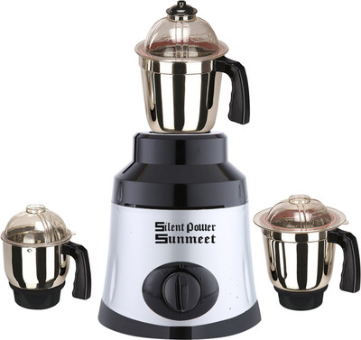 

SilentPowerSunmeet SPS_600W_GrnComMet-BlkSlv_3J_MG18-MA 600 Mixer Grinder(Black Silver, 3 Jars)