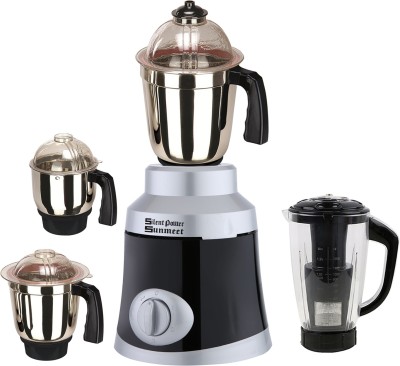 

SilentPowerSunmeet SPS_600W_GrnComMet-SlvBlk_4JBK_MG18-MA 600 Juicer Mixer Grinder(Silver Black, 4 Jars)