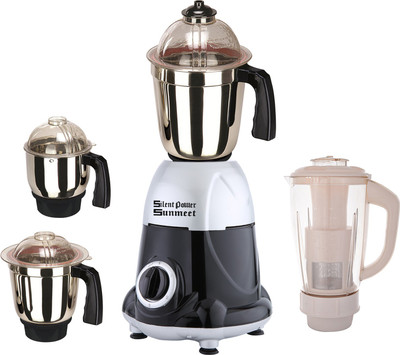 

SilentPowerSunmeet SPS_1000W_ArwaMet-SlvBlk_4JIV_MG18-MA 1000 Juicer Mixer Grinder(Silver Black, 4 Jars)